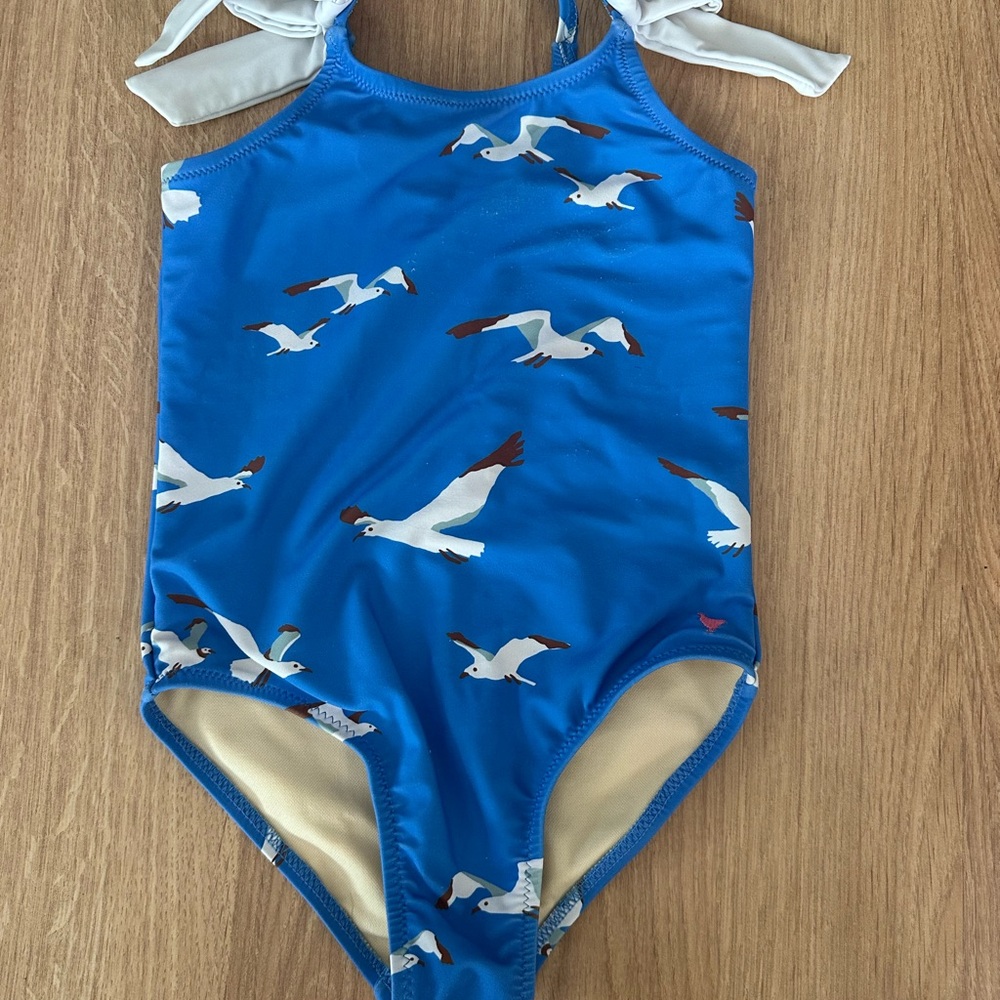 Pink Chicken Blue and White One Piece Swimsuit